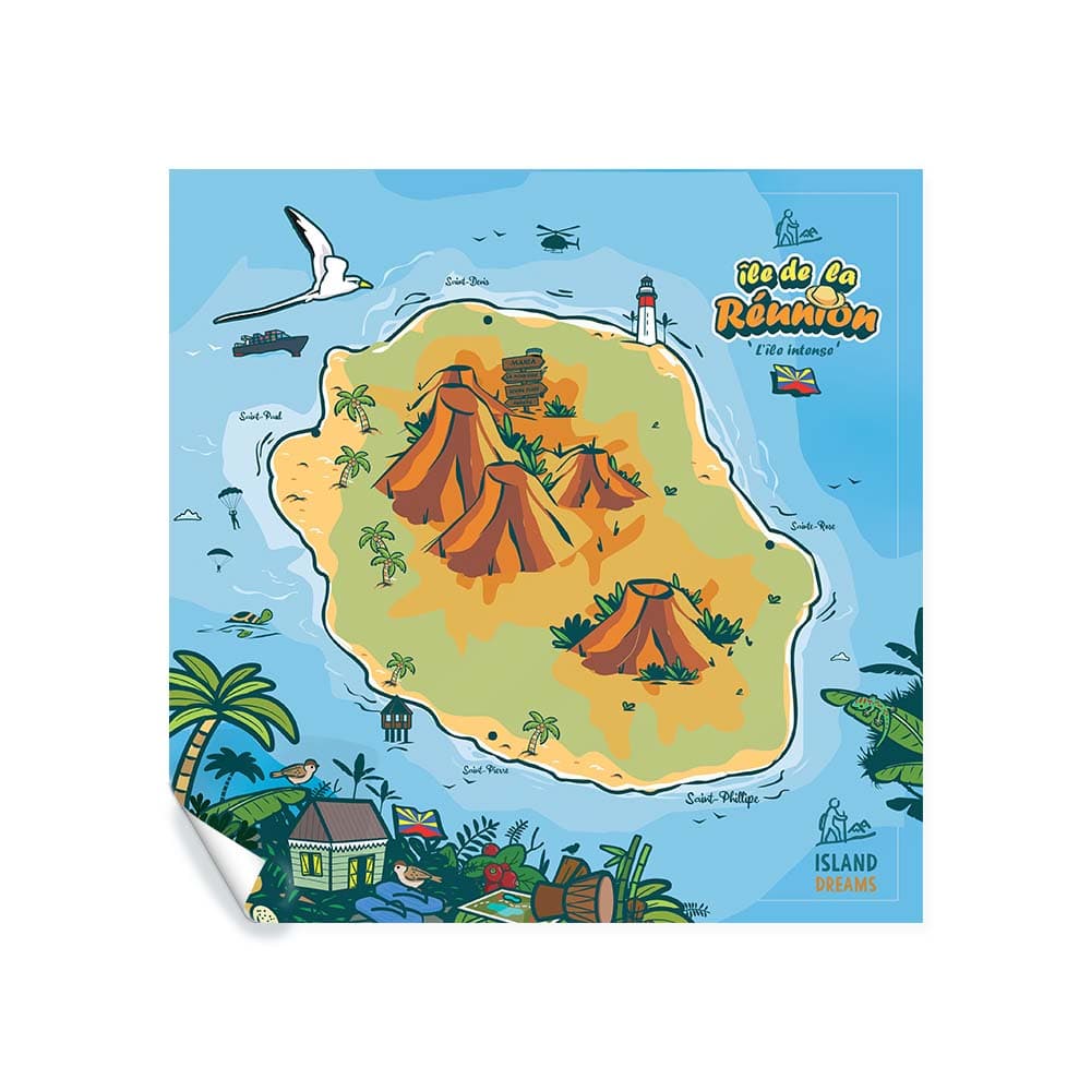 Carte Poster de La Réunion